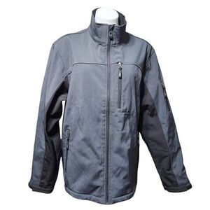 Free Country water resistant jacket gray black zip pockets Large